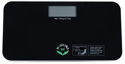 NewlineNY SBB0718M-NYBK Step-On Mini Travel Bathroom Scale, Cool Black