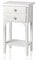MONTEMAGGI Table de Chevet de Style Shabby Chic Blanc avec Deux tiroirs et Une étagère. Belle Table de Chevet en Bois MDF décorée de Boutons en résine Rose Dimensions: 37x26x70 cm MCO025