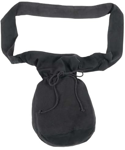 HEMAD Mittelalter Umhängetasche Beutel-Tasche Baumwolle groß Modell: Irmenfried, Schwarz