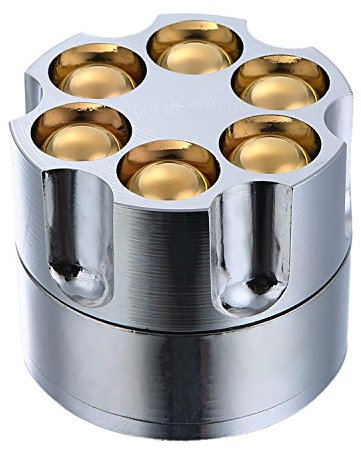 niceEshop(TM) 3 Layer Bullet Splice Tobacoo Herb Grinder with Pollen Catcher (Silver)