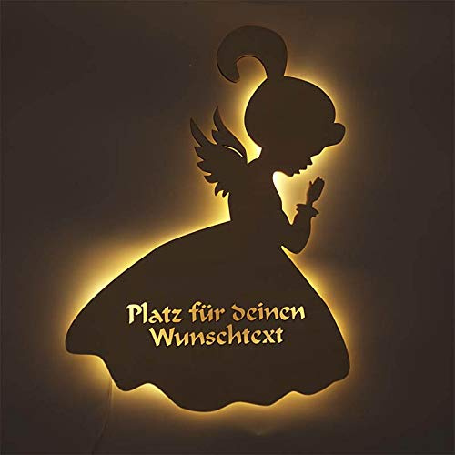 Led Lampe Nachtlicht Schutzengel mit Namen, Engel als Geburtsgeschenk Taufgeschenk Taufe Geburt Kommunion Mut Geschenke für Baby Mädchen Junge Frau Mann Freund Freundin