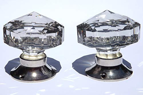 Peter Sharpe Large cut clear door knobs with Chrome Base