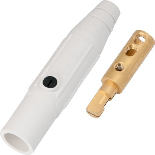 Marinco CLM2M-B CLM Cam Typ, Serie 15 Mini Inline, Single Pin Stecker, 150 A, 600 Volt, 8 - #2 AWG, Stecker - Weiß (B)