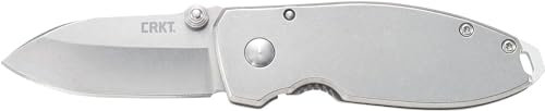 CRKT Squid designed by Lucas Burnley EDC Taschenmesser aus 8Cr18Mov Satin Stahl mit Keramik Kugellager Framelock
