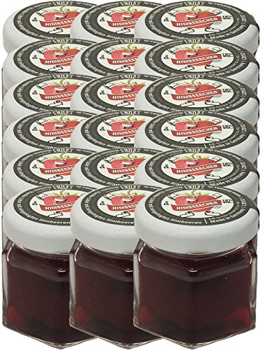 Amors Himbeerchen Himbeer-Vanille-Likör mit Himbeeren im 2cl Glas 18 Stück