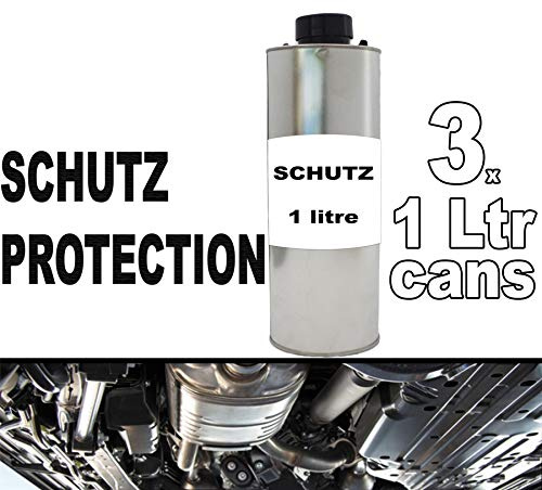 Pro-Range Schutz Paint 3 x 1 Litre Bottle Underseal/Underbody/Schutz Protection Can be applied Smooth or Textured. Protect your chasis from Rust, Stone Chips, etc