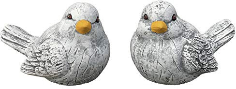 stoneandstyle Steinfigur 2 Vögel im Set, massiver Steinguss, Frost- und wetterfest