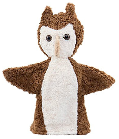 Kallisto Handpuppe Eule dunkelbraun - Kuscheltiere Bio-Baumwolle Made in Germany