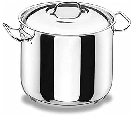 LACOR - 72125 - Olla Super Alta con Tapa Profesional 24 cm INOX