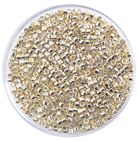 Pracht Delica-Rocailles Ø 2 mm Perlen Kunststoff Ganzjährig 2.0 mm außen 1.0 mm innen 1.0 mm Länge Beads Bastelperlen Schmuckherstellung Silberfarben