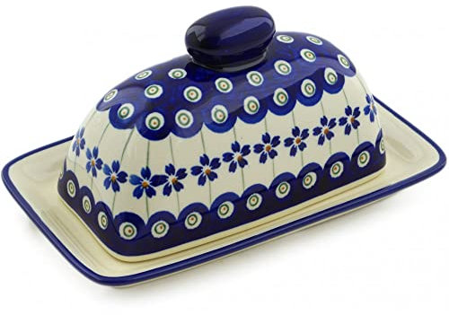 Original Bunzlauer Keramik Nordeuropäische Butterdose für Butterstücke aus Irland, Schweden, Finnland, Dänemark 19x11,1x8,6 cm im Design 166a