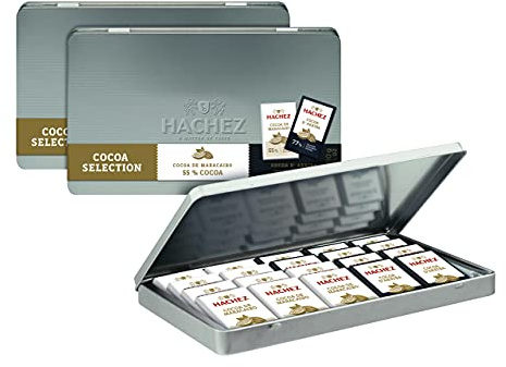 Hachez Variété de Cocoa Täfelchen in Metalldose, Cocoa d'Arriba / Cocoa de Maracaibo, 2er Pack (2 x 150 g)