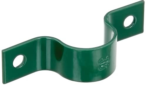 Alberts 655501 Rohrschelle | zur Befestigung von Zaunpfosten an Mauern | verzinkt, grün kunststoffbeschichtet | für Pfosten-Ø 34 mm