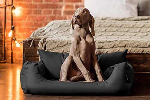tierlando® NEMO Hundebett aus robustem Oxford 600D, Hundesofa mit herausnehmbarer Komfort-Matratze und waschbarem Bezug, für kleine & mittelgroße Hunde Größe: 80x60cm | Farbe: 02 Graphit