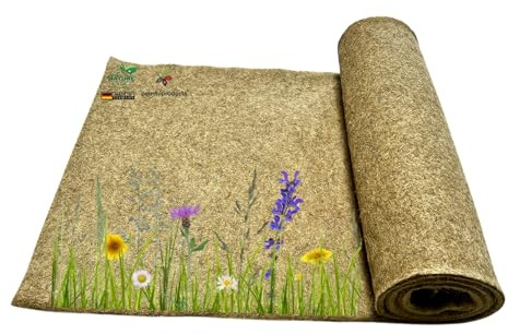 pemmiproducts Nagerteppich aus 100% Hanf, 150 x 80cm ca. 10mm dick | Nagermatte, Hanfmatte für Kaninchen,Meerschweinchen, Nager,hemp mat