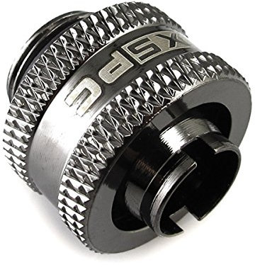 XSPC G1/4 Kompression Fitting for 3/8 ID 1/2 OD 13/10mm Tubing Black Chrome