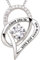 ALOV Jewelry Sterling Silver I Love You To The Moon and Back Love Heart Cubic Zirconia Pendant Necklace
