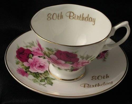 80th Birthday Gift Cup and Saucer6 L