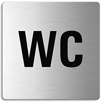 Schild WC 85x85 mmToilettenschild aus Edelstahl fein-matt gebürstet selbstklebend 8930