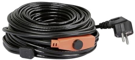 KERBL Frostschutz-Heizleitung mit Thermostat (Länge 37 m, frostfreie Wasserleitung bis -45° C, für Tiertränken, Nicht für Heizungsrohre, Heizleistung 592 W) 223592