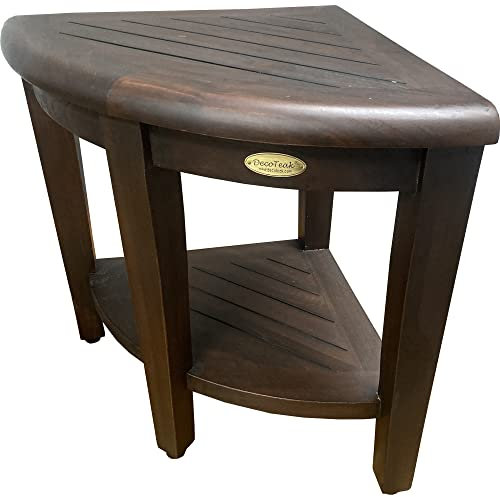 Decoteak Oase aus Teakholz Dusche Eckbank mit Ablage 1 Braun