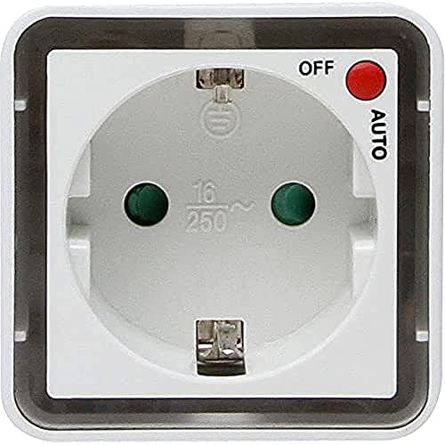 Kopp Nachtlicht mit 2 LED's 16 A, 250 V, Steckdose maximal 3,680 W, weiß leuchtend, 195903018, max. 3.680 W, mit Schalter AUTO/AUS