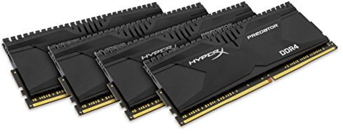 Kingston HyperX Predator Kit Memorie DDR4 da 16 GB, 4x4 GB, PC 3000, Nero
