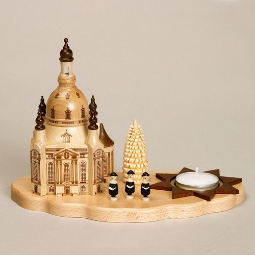 Rudolphs Schatzkiste Kerzenhalter Kurrende mit Dresdener Frauenkirche HxLxB 15x21,5x12cm NEU Kerzenleuchter Leuchter Wachskerze Kirche Holz Weihnachten Seiffen Erzgebirge