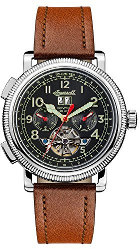Ingersoll Men's The Bloch Automatic Watch withSchwarz Dial andBraun Leather Strap I02602