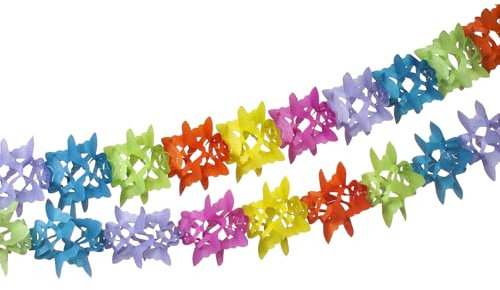 Girlande, Papier 6 m bunt schwer entflammbar Party-Dekoration