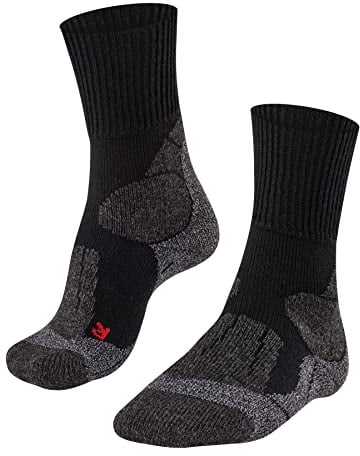 FALKE Women's TK1 Adventure W So Wool Thick Anti-Blister Hiking Socks 1 Pair, Black-Mix 3010, 2.5-3.5