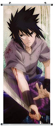 CoolChange Großes Rollbild/Kakemono aus Stoff Poster, 100x40cm, Motiv: Sasuke Uchiha