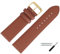 MARBURGER Uhrenarmband 30mm Leder Braun Gold Glatt Mit Naht - Montage Set 7593034000220