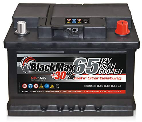 BlackMax +30% mehr Startkraft Starterbatterien für PKW/Transporter Schlepper/Traktoren (65Ah)