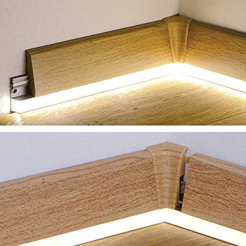 Supporto Battiscopa Con Inserto LED – 1 Asta Da 240 Cm