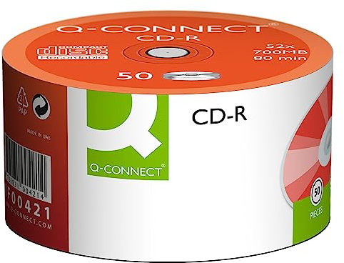 Q-Connect CD-R Rohlingen, 700 MB/80 Minuten Spindel (50 Stück)
