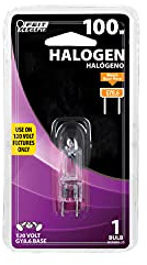 Feit Electric 100-Watt Halogen Bulb, Dimmable, GY8.6 Base, 1600 Lumens, Warm White 3000K, Ideal for Accent, Display, Appliance, Pool & Spa Lighting, 2,000-Hour Lifespan, BPQ100/8.6/CAN