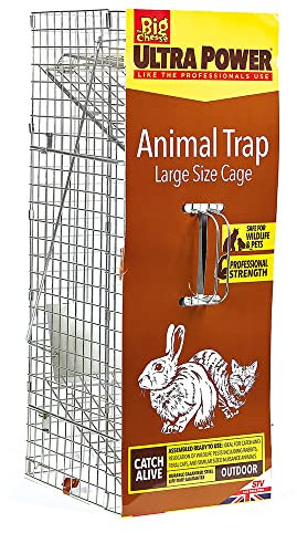 The Big Cheese Live Animal Trap – Large Cage. Welfare-Friendly Live-Catch Cage Trap for Rabbits, Cats, and Similar sized Animals, Indoor and Outdoor use, 67 cm x 27 cm x 28 cm