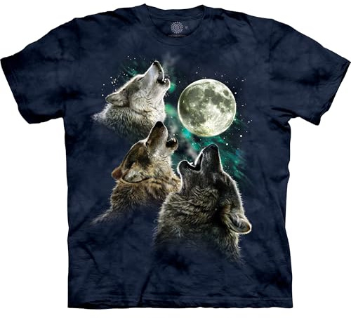 The Mountain T-Shirt à Manches Courtes Three Wolf Moon pour Homme, Bleu, S