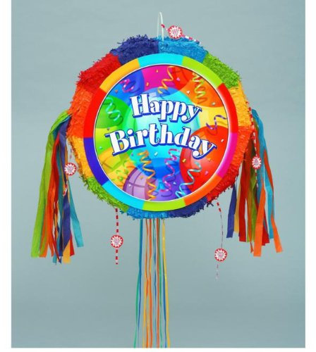 Einzigartige 193672 Brilliant Birthday 18 in. Pull-String Pinata