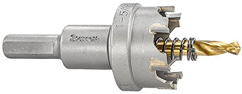 Starrett Tungsten Carbide Tipped Hole Saw - SM30 Sheet Metal Cutter With Arbor & Pilot Drill Bit - For Drilling Stainless Steel Aluminum Alloy - 30 mm