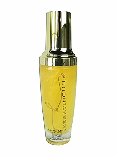 Keratin Cure Shine Hair Serum Anti Frizz Vitamin Silicone Protect against Flat Irons Hot Blow Dry Straightening Prevent Damage Breakage, Restore Shine Silk Moist Smooth Hair 120ml For Man Woman & kids