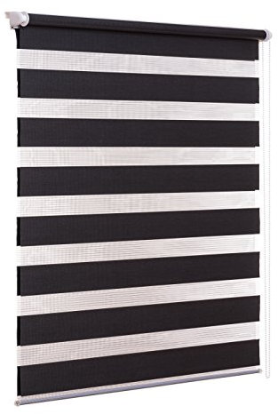 Ventanara® Doppelrollo ohne Bohren Klemmfix Anthrazit Fenster Duo Rollo verspannt inklusive Klemmträger 110 x 150 cm