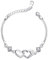 Bo&Pao Herz Armband Damen 925 Sterling Silber, Herz Armkette Frauen mit weißen Zirkonia, 20 cm, verstellbar