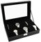 Todeco - Uhrbox, Uhr und Armband Aufbewahrung - Material der Box: MDF - Kissenmaterial: Samt - 12 Uhren und Display, Schwarz