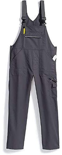 BP 1604-559-53-64n Latzhose, Stretch-Hosenträger mit Clipbefestigungen, 245,00 g/m² Stoffmischung, dunkelgrau, 64n