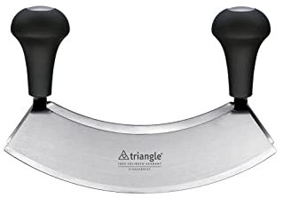 triangle 41 232 23 02 Wiegemesser 23 cm, zweischneidig, gehärtet Made in Solingen/Germany professionelle Qualität Kräutermesser Pizzamesser