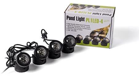 Jebao 12-LED Submersible Light for Water Gardens and Ponds, Set of 4