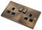 Antique Brass 2 gang 13 amp Switched Socket