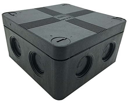 IP66 Black Weatherproof Outdoor / External Junction Box Complete With Connector